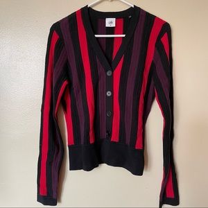 Cabi Royal Stripe Pull Over Ribbed Sweater - M